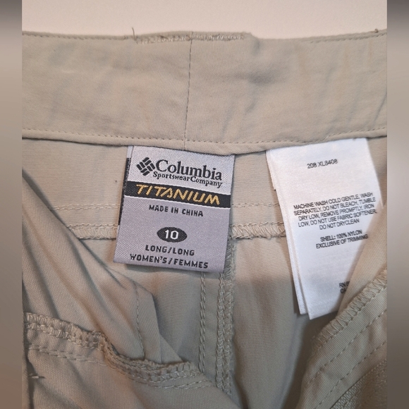 Columbia convertible titanium omni dry beige cargo pants size 10 long - Picture 3 of 10